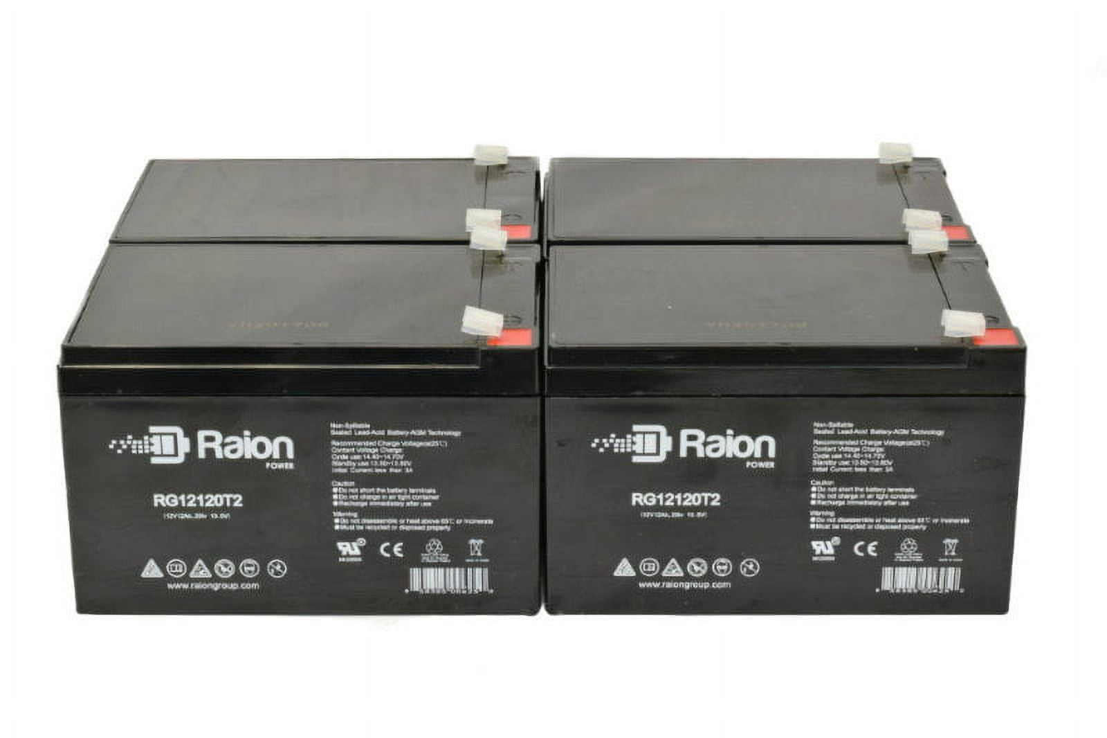 Raion Power 12V 12Ah Battery for Currie Tricycle - 4 Pack