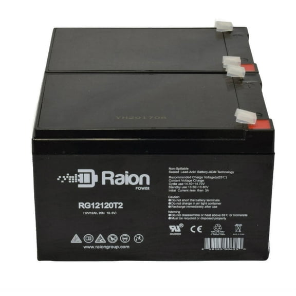 Raion Power 12V 12Ah Replacement Rechargeable Battery for BSB DC12-12 - 2 Pack