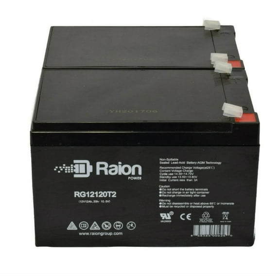 Raion Power 12V 12Ah Replacement Rechargeable Battery for FirstPower FP12100 - 2 Pack