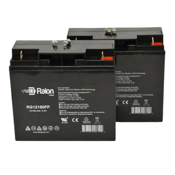 Raion Power 12V 18Ah Replacement Rechargeable Battery for Power Source WP18-12 (91-218) - 2 Pack