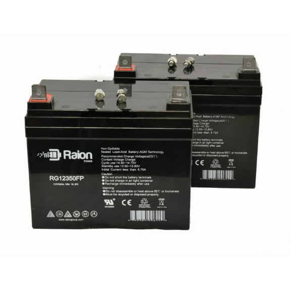 Raion Power 12V 35Ah U1 Wheelchair Battery for Electric Mobility Rascal 250 - 2 Pack