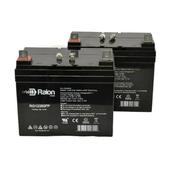 Raion Power 12V 35Ah U1 Wheelchair Battery for Golden Technology Companion GC422 - 2 Pack
