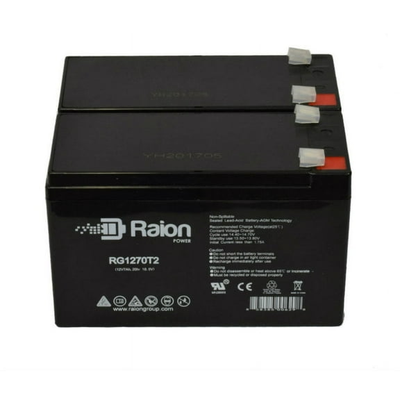 Raion Power 12V 7Ah Replacement Alarm Battery for ACME Security System 625 - 2 Pack