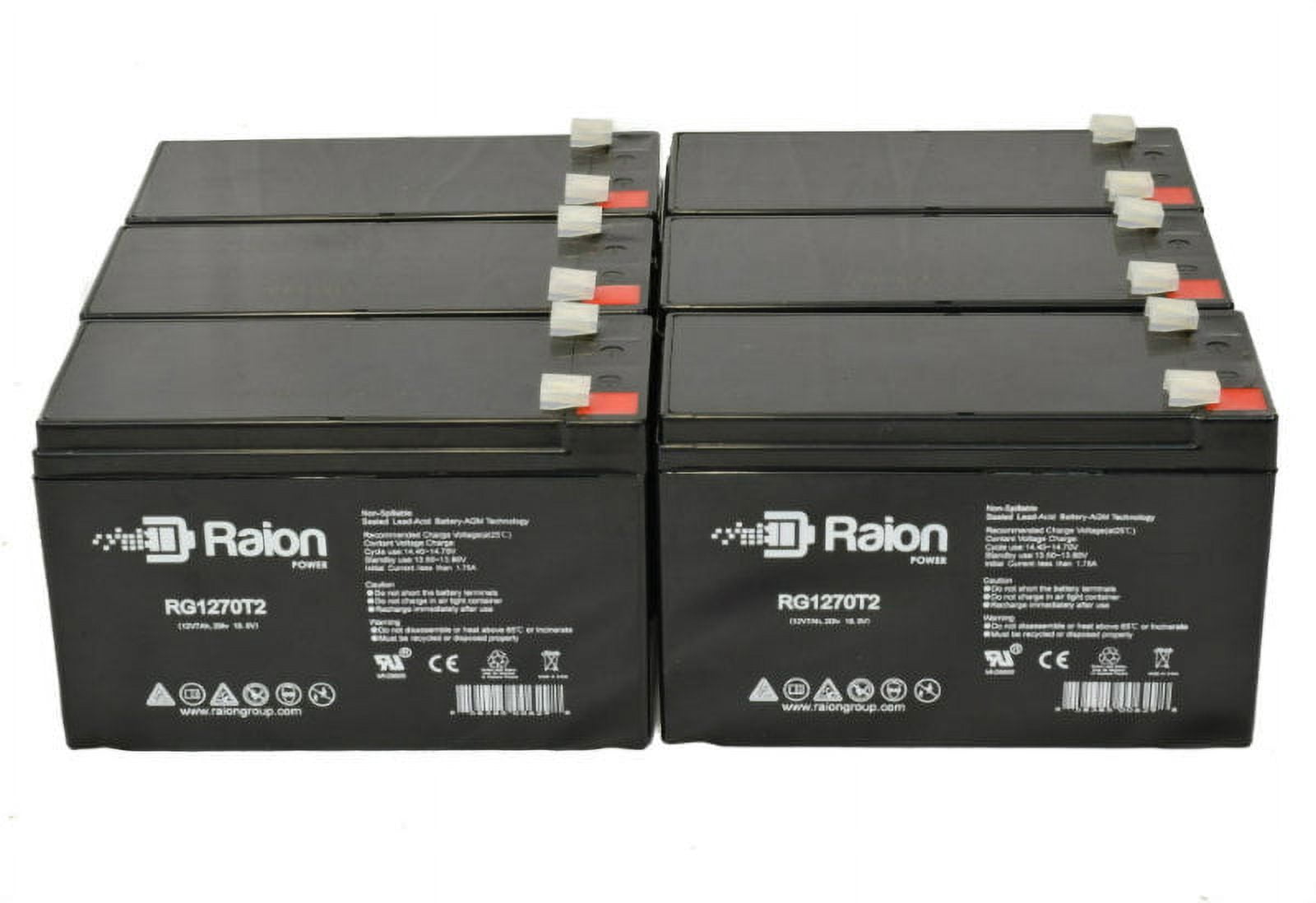 Raion Power 12V 7Ah Replacement Alarm Battery for Altronix - 6 Pack ...