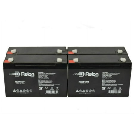 Raion Power 6V 12Ah Electric Scooter & Bicycle Battery for Injusa Repsol Motorcycle - 4 Pack