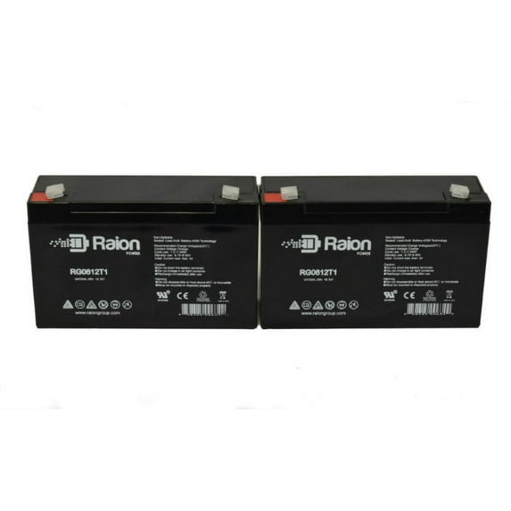 Raion Power 6V 12Ah Replacement Battery for Ritar RT6120-F1 - 2 Pack
