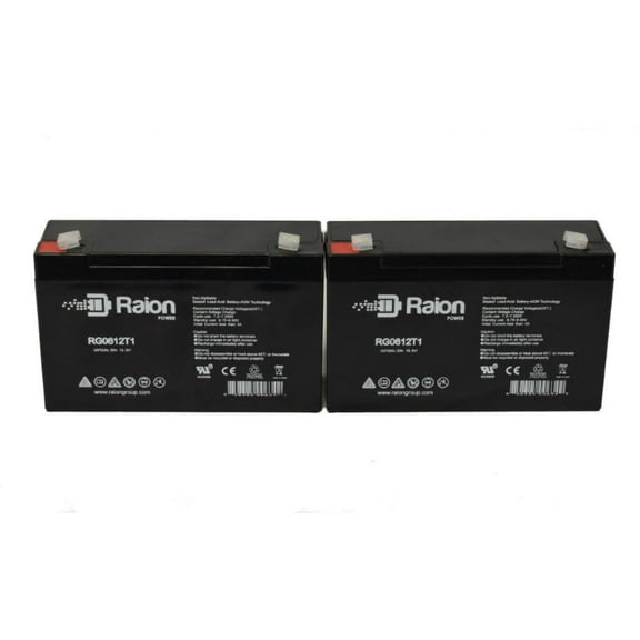 Raion Power 6V 12Ah Replacement Battery for Sentry Battery PM6121-F1 - 2 Pack