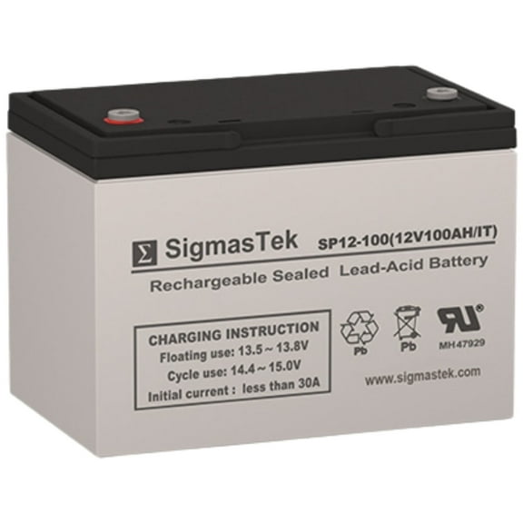 Raion Power RG121000I4 12 Volt 100 Amp Hour Battery Replacement by SigmasTek SP12-100 IT Terminal