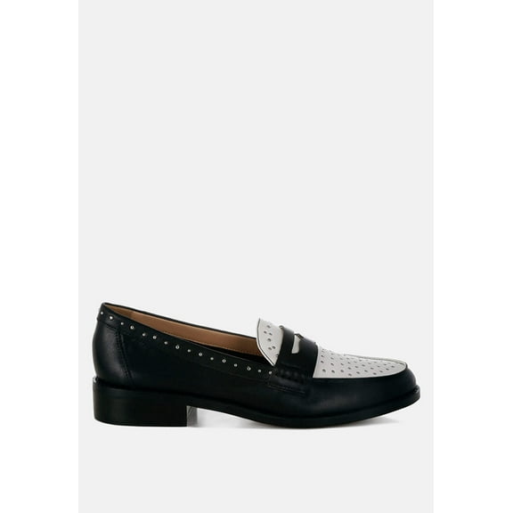 Raisa Stud Embellished Penny Loafers