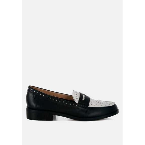 Raisa Stud Embellished Penny Loafers
