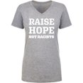 thumbnail image 1 of Raise Hope Not Racists Womens V-Neck Tee, 1 of 3