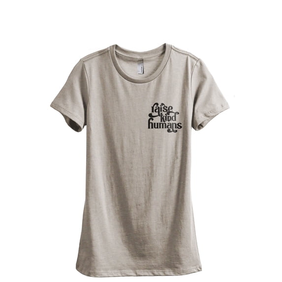 Raise Kind Humans Women's Fashion Relaxed T-Shirt Tee Heather Tan Large