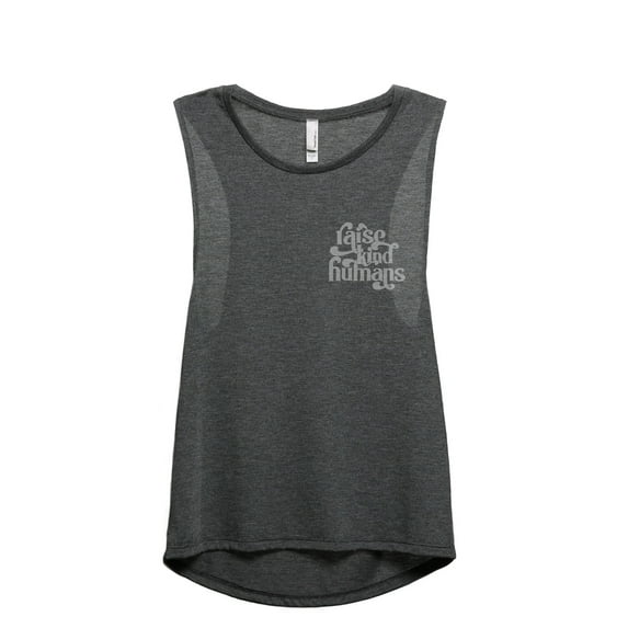 Raise Kind Humans Women's Fashion Sleeveless Muscle Workout Yoga Tank Top Charcoal Grey X-Large