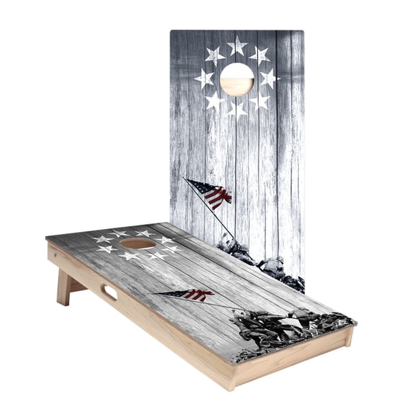 Raise The Flag Star Cornhole Boards