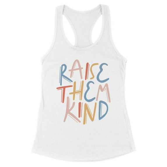 Raise Them Kind Tank Top Fitted Racerback Women's Medium White