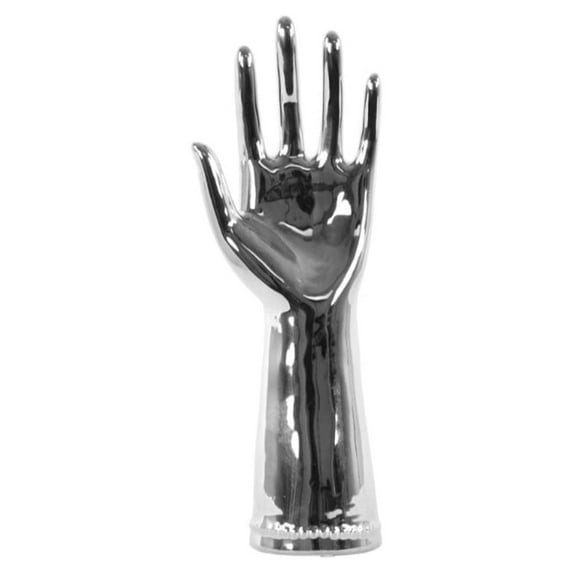 Raise Your 5 Hand Gesture Jewelry Holder/Sculpture - Silver