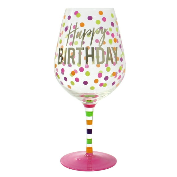 Raise a Glass Happy Birthday Oversized Wineglass