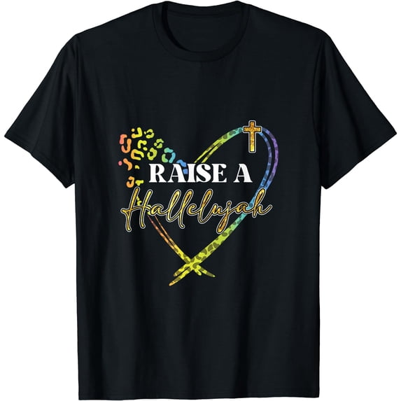 Raise a hallelujah leopard heart praise the Lord Jesus T-Shirt Black 2X-Large
