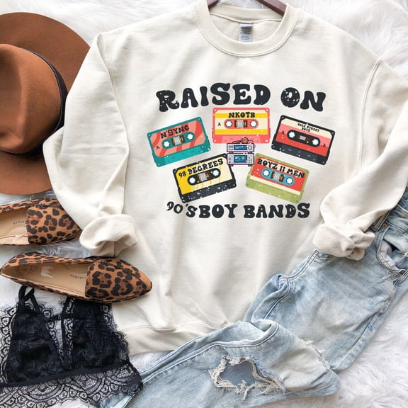 Raised On 90s Boy Bands Sweatshirts, Millennial Hoodies, 90s Throw Back Tees, Retro Cassette Tape Hoodie, 90s Music Hoodie Vintage Band All Size S-5Xl