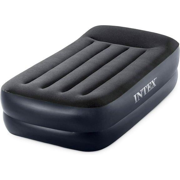 Raised Airbed Mattress with Built-in Pump, Dura-Beam Plus Pillow, Twin - Portable Inflatable Luxury Blow-Up Bed for Adults, Camping, Guests