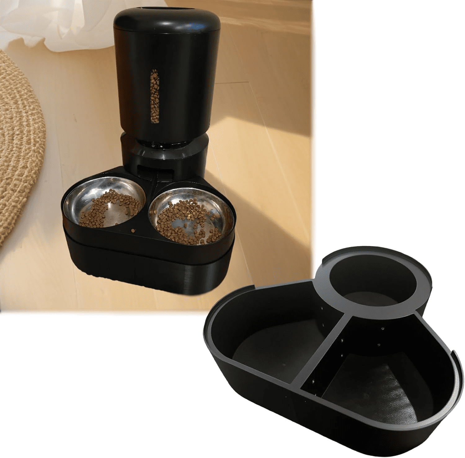 Raised Base/Stand Compatible with PETLIBRO Automatic Intelligent Feeder, 5-inch Raised Base, Non-Slip Lifting Platform, Automatic Intelligent Feeder Stand (Black)