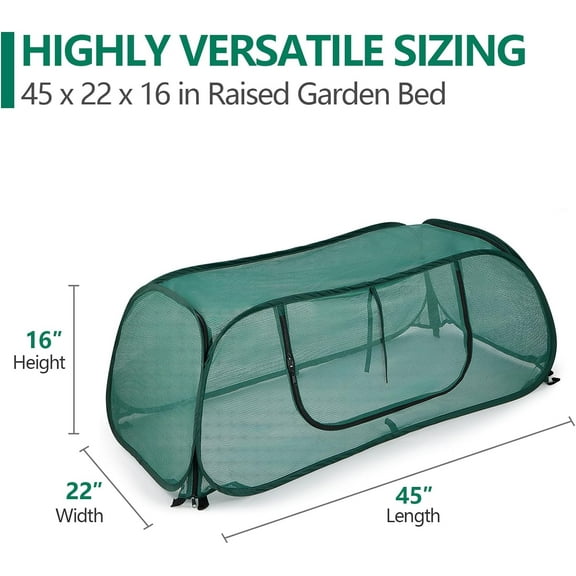 Raised Bed Cover & Crop Cage - 30% Sunblock Shade Cloth with Metal Anchoring Spikes