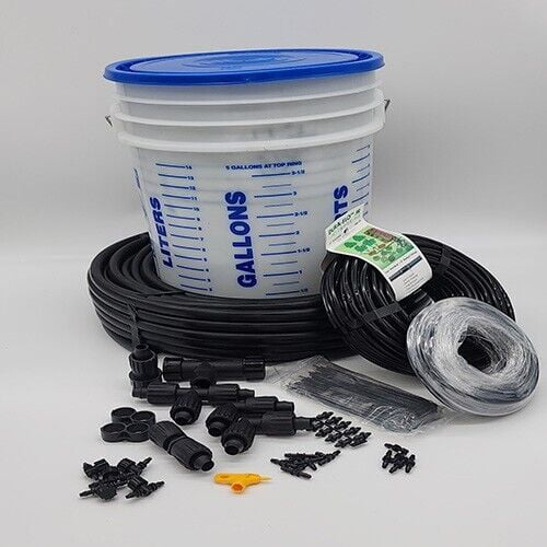 Raised Bed Garden Drip Irrigation Starter Kit 5 Row Valves 100ft Micro