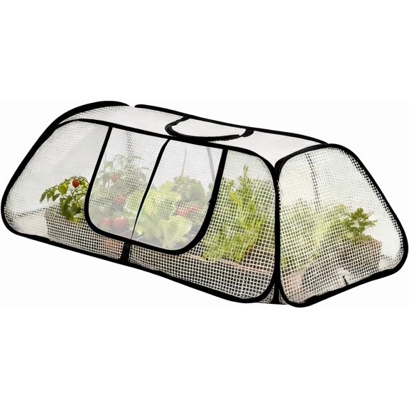 Raised Bed Plant Cover, Foldable Garden Accelerator Plants Cover Freeze Protection for Raised Bed, Greenhouse Covers for Protecting Seedlings Fruits Vegetable Rows(1pcs)