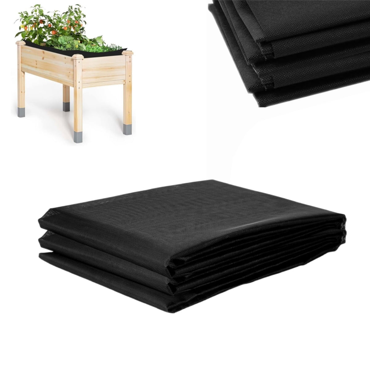 Planter Mat Raised Bed Planter Liner,5.31x6.89ft Garden Flower Pot Fabric Liner,Non ...