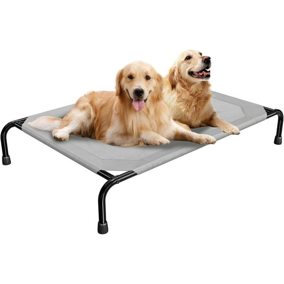 Raised Bed for Extra Large Dog, Waterproof XL Pet Cot, Breathable Big Bed Load 400lb, Grey