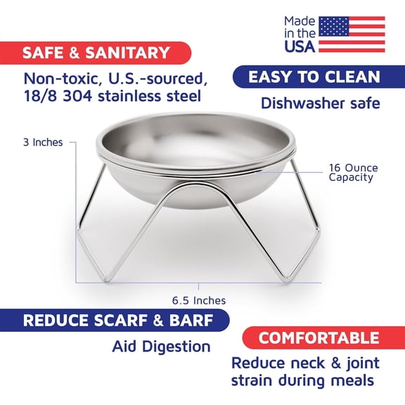 Raised Bowl Stand for Food & Water