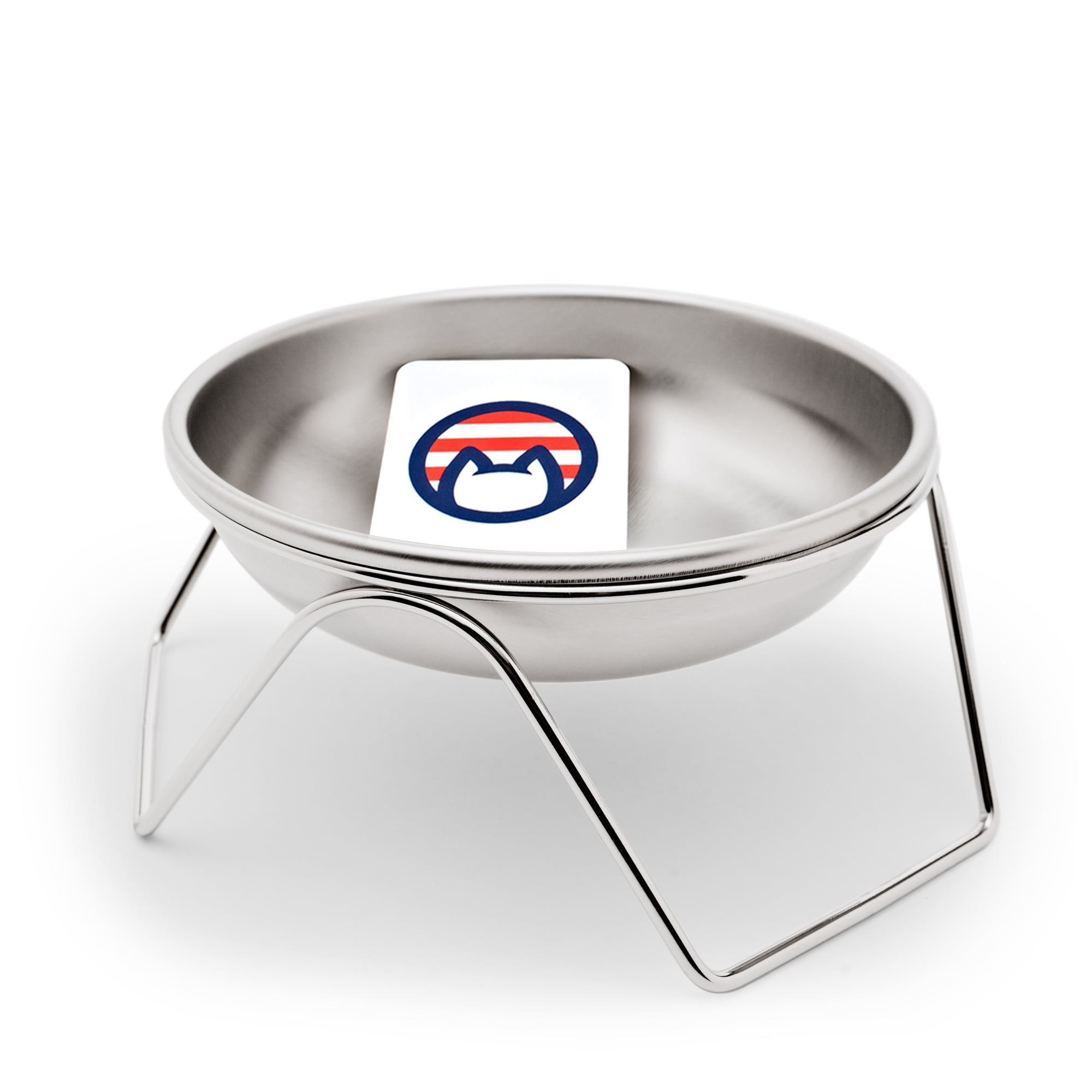 Stainless Steel Elevated Cat Bowl Stand with Bowl