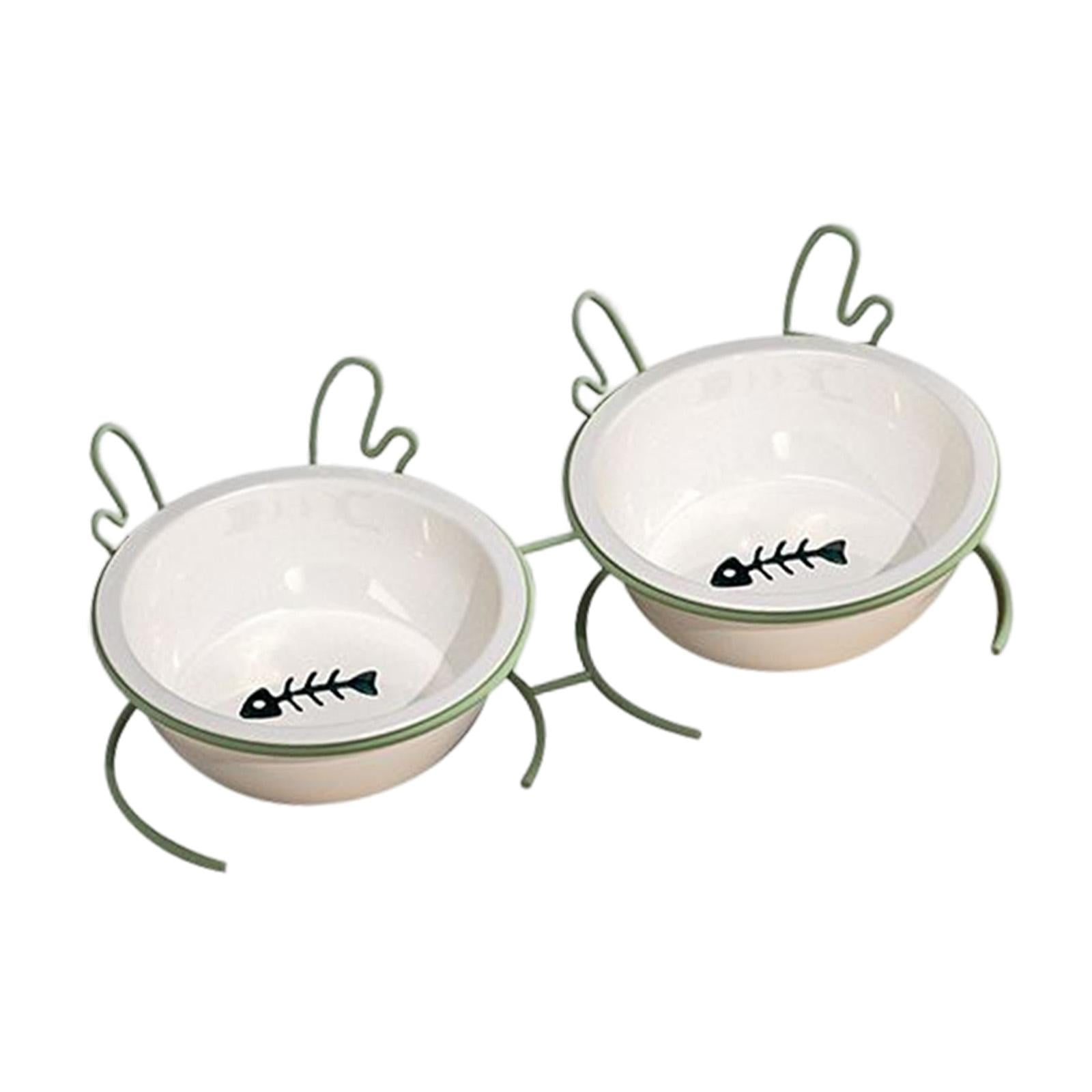 Raised Cat Bowl, Tilted Elevated Cat Bowl Pets Supplies Food Container Elevated Tilted Elevated Cat Food Bowl Pet Food Bowl for Cats Dogs Double Bowl