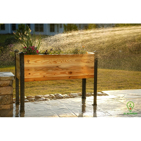Raised Cedar Garden Planter, Elevated Planter 44"x18"- 30" Height