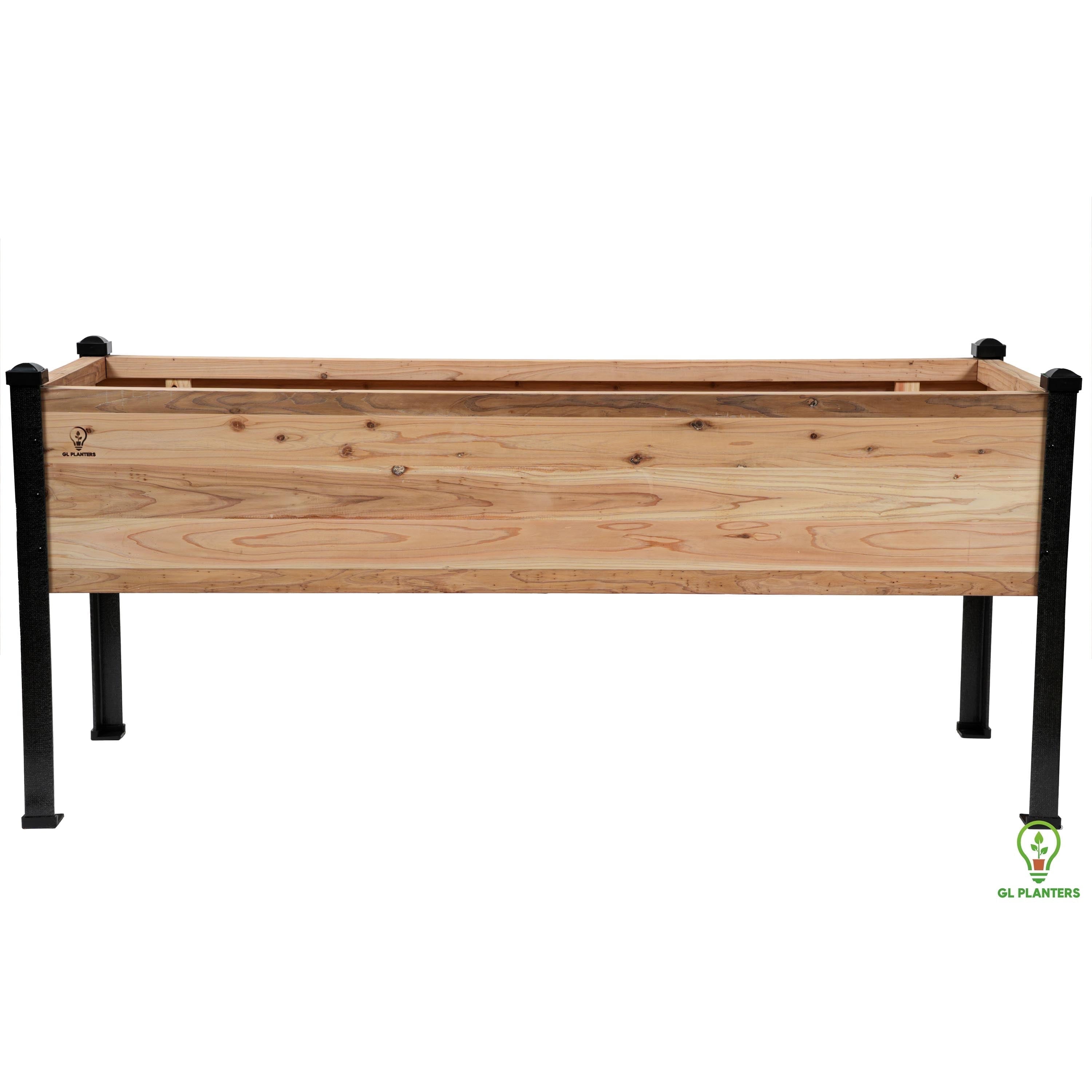 Raised Cedar Garden Planter, Elevated Planter 72"x24"- 30" Height