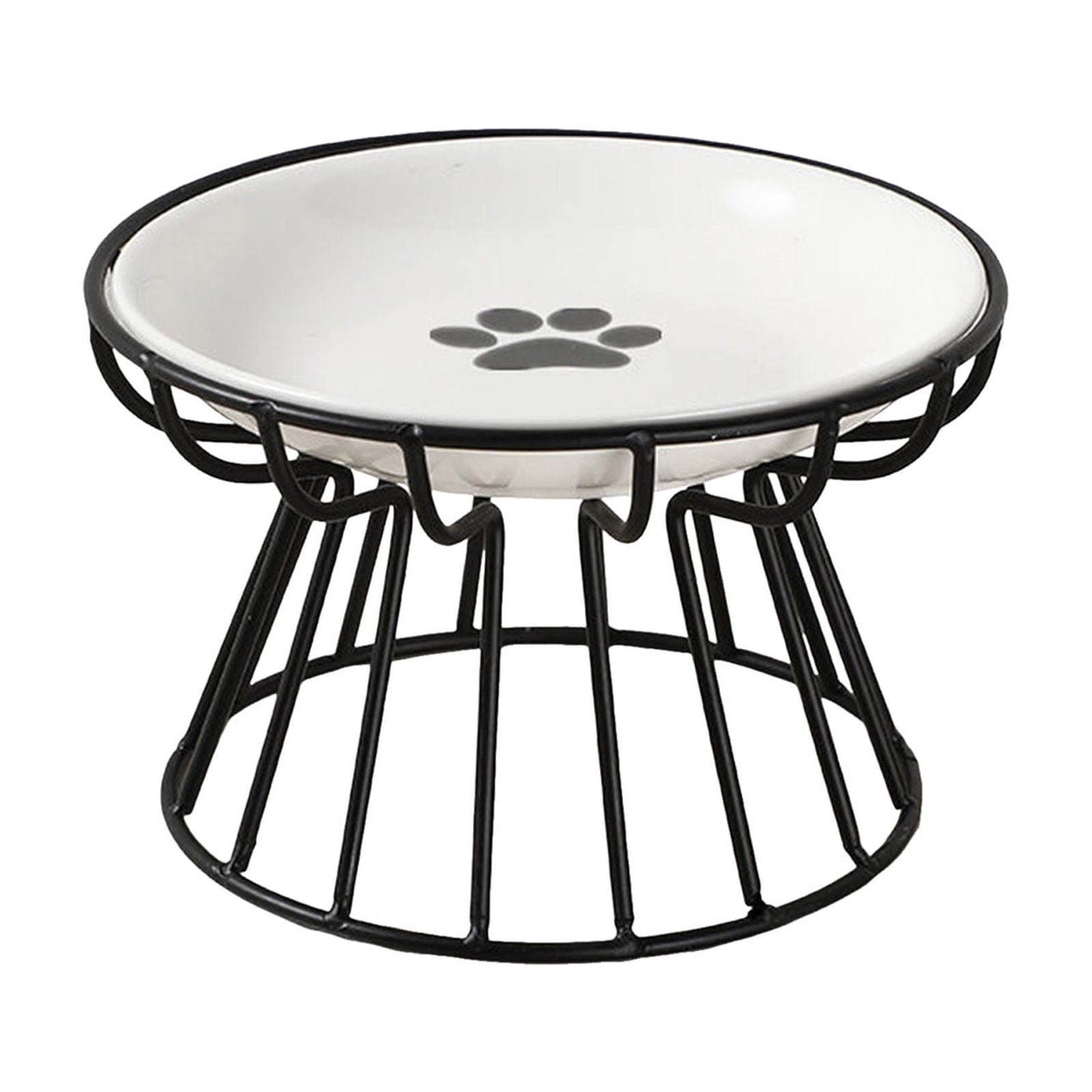 Raised Ceramic Cat Dish With Metal Stand Friendly Vomit Ceramic Cat ...