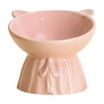 thumbnail image 1 of Raised Ceramic Cat Food and Water Bowl, Wide Shallow Design to Prevent Whisker Fatigue, Stable Non-Tip Base for Easy Feeding, 1 of 6