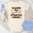 thumbnail image 1 of Raised On Country Music Onesie, Western Baby Bodysuit, Good Ol' Country Music Onesie, Country Theme Baby Apparel Cute Baby Onesie, BABY BODYSUIT LAT 4424, 1 of 3