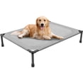 thumbnail image 1 of Raised Dog Bed for Large Dogs, Outdoor Elevated Dog Cot with Washable Breathable Mesh, Waterproof Cooling Pet Bed, 42" x 31", Grey, 1 of 10