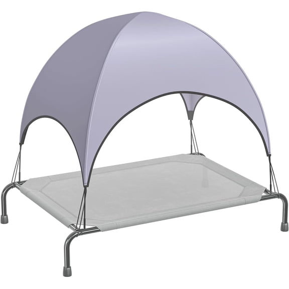 Raised Dog Bed for Large Dogs with Canopy, Waterproof Elevated Dog Bed, Breathable Big Pet Cot, Grey