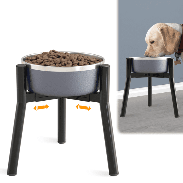 "Soporte Elevado Ajustable para Cuencos de Perros Grandes, 11"" Altura, Ancho 710.6"" (Cuenco
