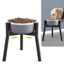 Raised Dog Bowl Stand for Large Dogs 11" Height Adjustable Width 7-10.6" Single Tall Elevated Dog Bowls Stand, Food & Water Feeder Bowl Holder for Large Breeds(Bowl Not Included)