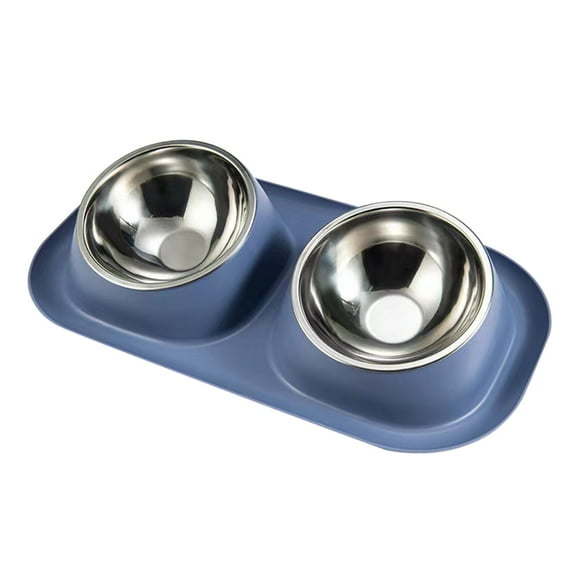 Raised Dog Cat Food Bowl 304 Stainless Steel, Elevated Pet Food and Water Bowl Dishes, Elevated Cat Bowls, Non-Slip Tilted Cat Bowl No Spill
