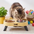 Raised Double Pet Bowl Stainless Steel Feeder with Non Slip Base for ...
