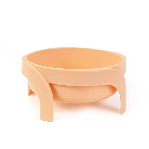 Raised Elevated Pet Bowl with Stand, Anti Spill Non Slip Single Feeding Dish Reduces Neck Strain & Vomiting for Small Dogs Cats, Easy Clean Durable 14x14x7cm Single Bowl