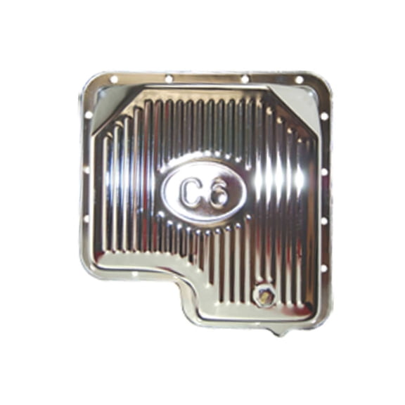 Raised Finned Chrome Steel Transmission Pan for Ford C6