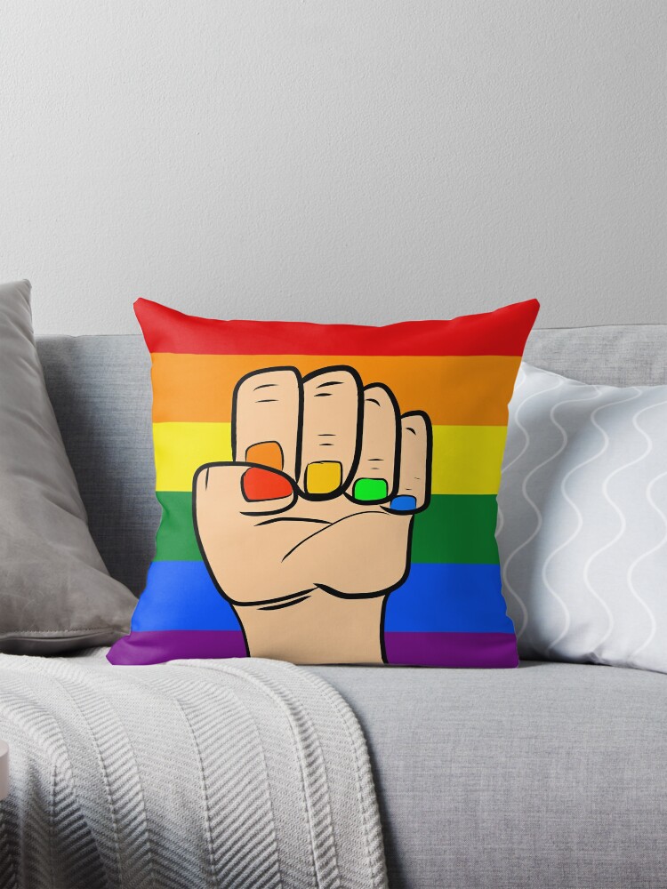 Raised Fist Gay Light Hand Throw Pillow Covers Cases Cushion Cover