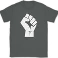thumbnail image 1 of Raised Fist Resist T-Shirt Riot Rebel Power Graphic Tee - Charcoal, 5XL, 1 of 1
