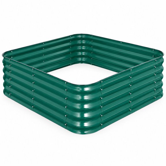 Raised Garden Bed, 16.5" Deep, 4x4 ft, Green Galvanized Steel, for Vegetables, Herbs & Flowers