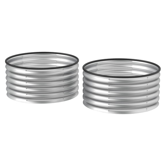 Raised Garden Bed 2-Pack, Metal Planter Boxes 3x3x1.4ft, Galvanized Steel Stock Tank, Safety Edging, Outdoor Gardening